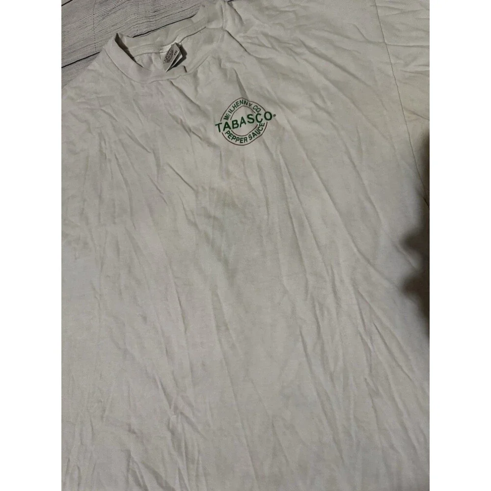 Vintage 90s Tabasco Hot Sauce Graphic T Shirt Rare Design Size 2XL XXL Defects - Picture 3 of 8
